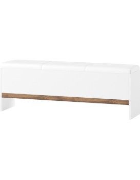 Čalouněná lavice Livorno 65 165 cm bílá/dub Wotan