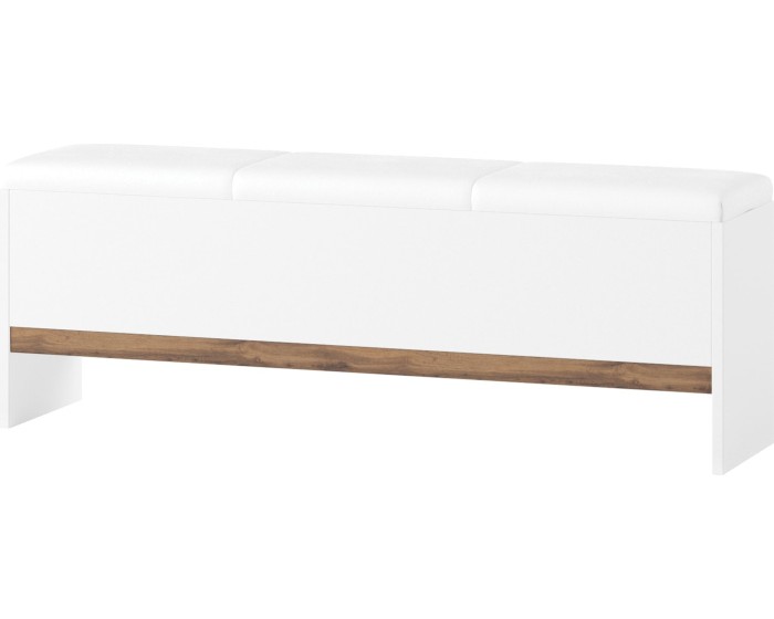 Čalouněná lavice Livorno 65 165 cm bílá/dub Wotan