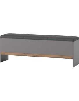 Čalouněná lavice Livorno 65 165 cm šedá/dub Wotan