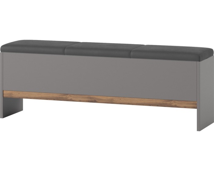 Čalouněná lavice Livorno 65 165 cm šedá/dub Wotan