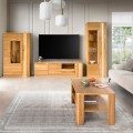 Televizní stolek London 25 180 cm z masivu s LED osvětlením dub přírodní