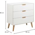 Komoda Lowell 80 cm bílá/dub přírodní
