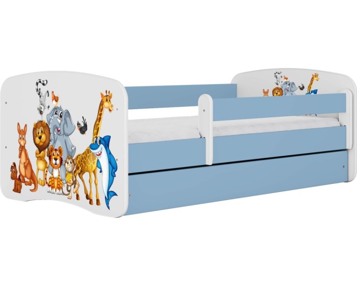 Dětská postel Babydreams zvířátka modrá