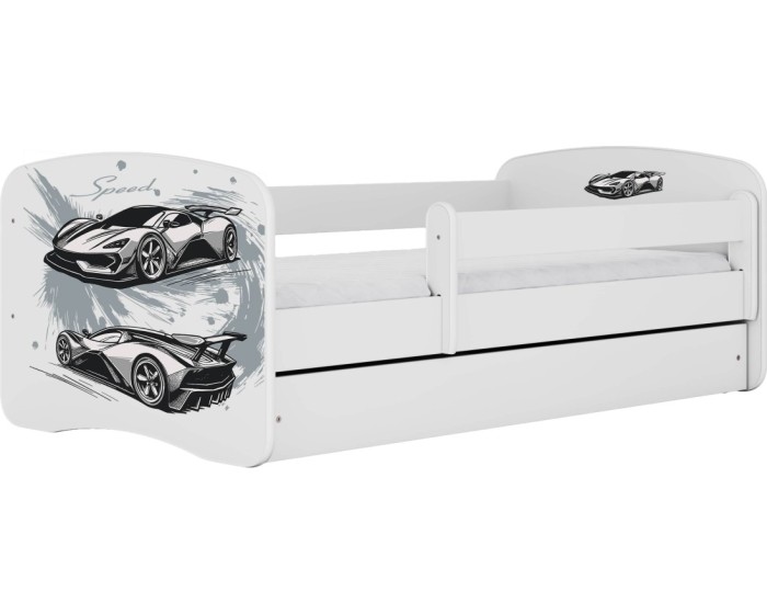 Dětská postel Babydreams závodní auto bílá