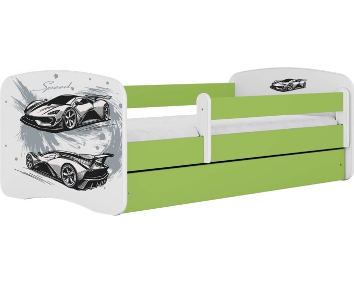 Dětská postel Babydreams závodní auto zelená