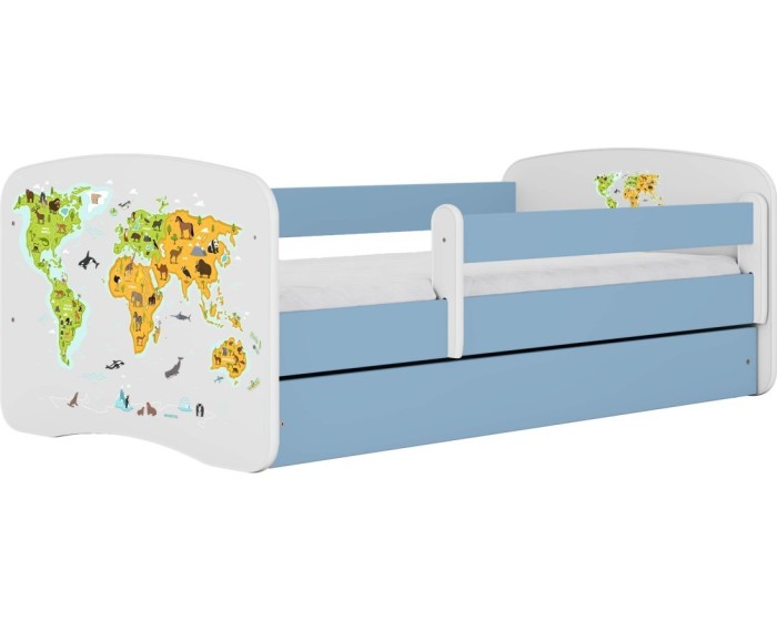 Dětská postel Babydreams mapa světa modrá