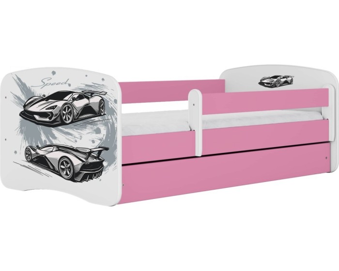 Dětská postel Babydreams závodní auto růžová