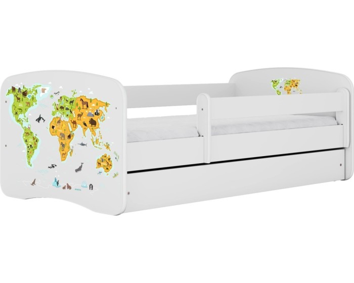 Dětská postel Babydreams mapa světa bílá