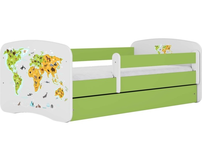 Dětská postel Babydreams mapa světa zelená