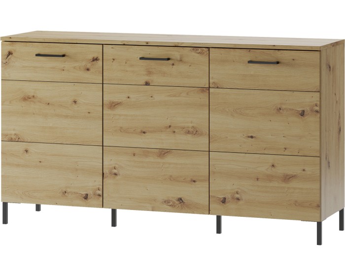 Komoda Lucas II 36 155 cm dub Artisan/černá