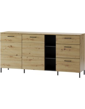 Komoda Lucas II 48 180 cm dub Artisan/černá