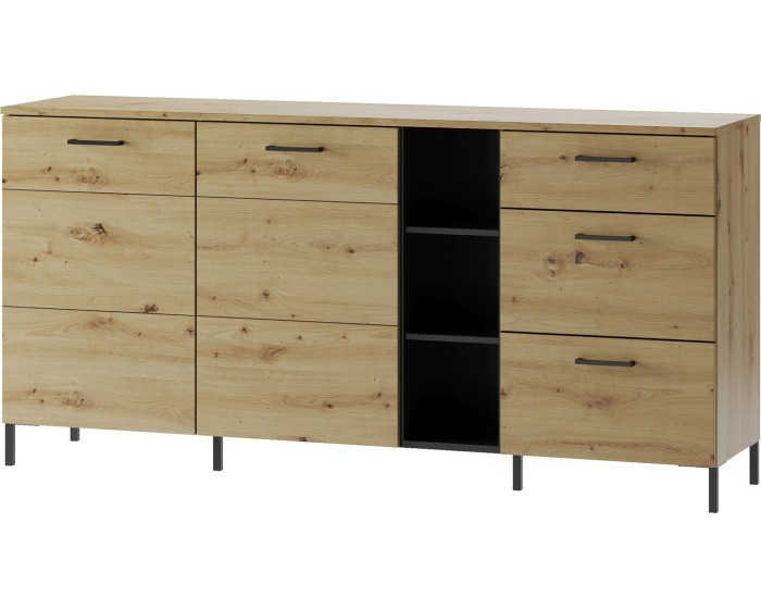 Komoda Lucas II 48 180 cm dub Artisan/černá