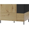 Šatní skříň Lucas 70 90 cm dub Artisan/černá