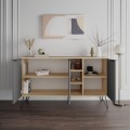 Komoda Houseland CLARA 142 cm dub přírodní/antracit