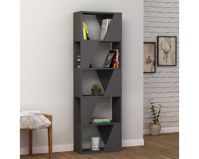 Moderní knihovna Houseland FRAME antracit