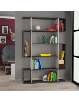 Knihovna Houseland Mito antracit/mocha