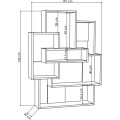 Knihovna Houseland BARCE bílá/dub přírodní