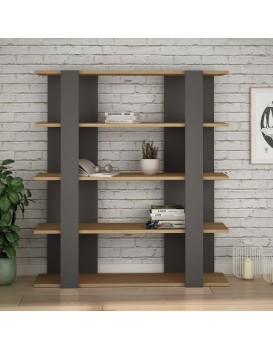 Knihovna Houseland Tita dub přírodní/antracit