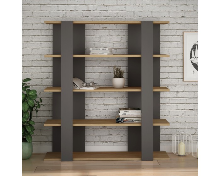 Knihovna Houseland Tita dub přírodní/antracit