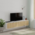 Televizní stolek Houseland Spark bílý/dub safírový