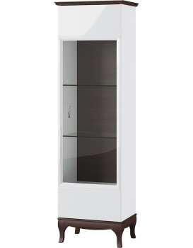 Vitrína Massimo 11 62 cm pravá bílá/mocca