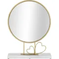 Dekorační zrcadlo Heart 30 cm zlaté/mramor