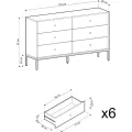 Komoda Mono II 154 cm se zásuvkami béžová/černá
