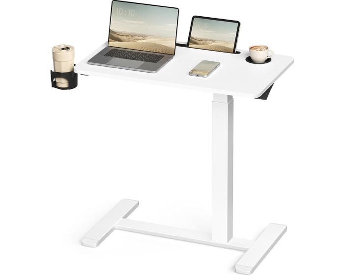 Výškově nastavitelný odkládací stolek Vasagle Elev 70 cm bílý