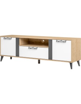 TV stolek Moet 25 170 cm ořech americký Jackson/bílý/grafit