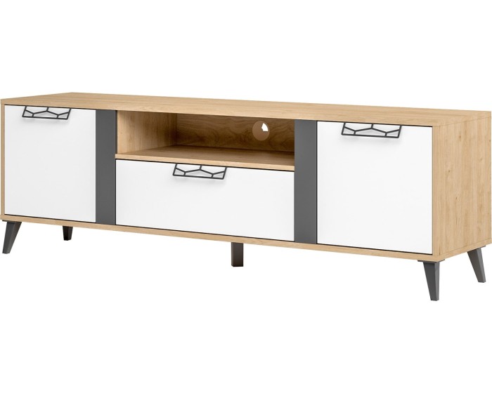 TV stolek Moet 25 170 cm ořech americký Jackson/bílý/grafit