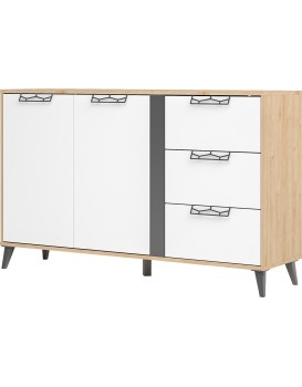 Komoda Moet 45 150 cm ořech americký Jackson/bílá/grafit