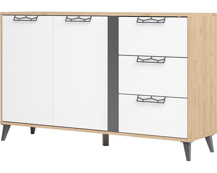 Komoda Moet 45 150 cm ořech americký Jackson/bílá/grafit