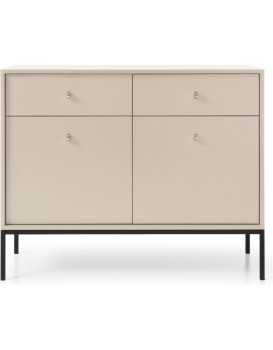 Komoda Mono II 104 cm se zásuvkami béžová/černá
