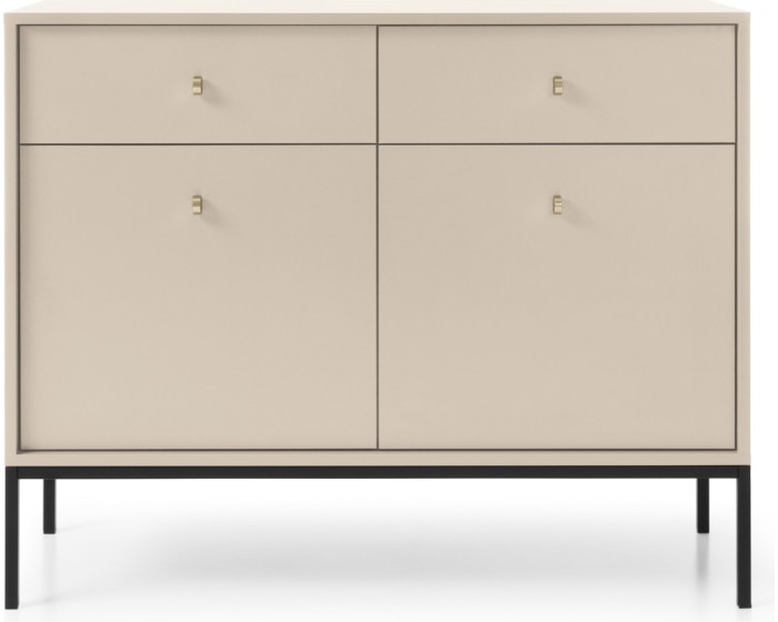 Komoda Mono II 104 cm se zásuvkami béžová/černá