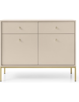 Komoda Mono II 104 cm se zásuvkami béžová/zlatá