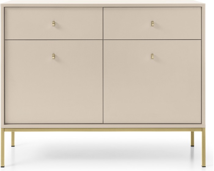 Komoda Mono II 104 cm se zásuvkami béžová/zlatá