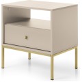 Noční stolek Mono II 54 cm béžový/zlatý