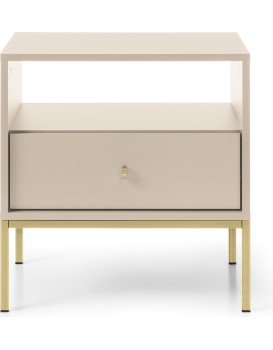 Noční stolek Mono II 54 cm béžový/zlatý