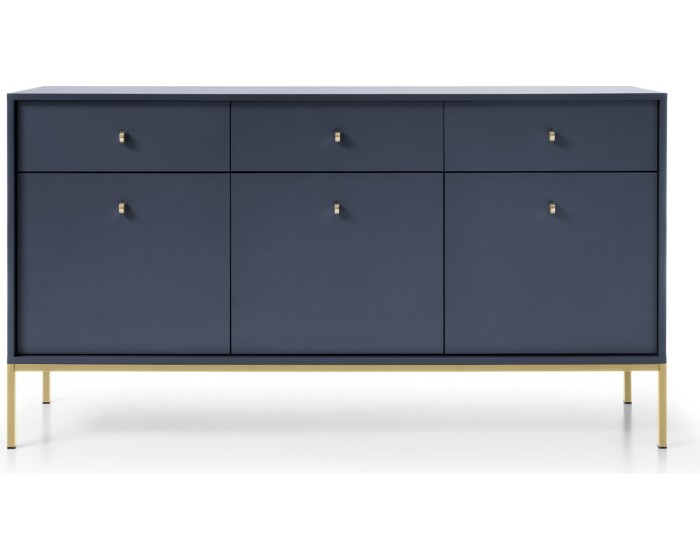 Komoda Mono II 154 cm modrá/zlatá