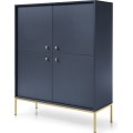 Komoda Mono II 104 cm modrá/zlatá