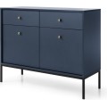 Komoda Mono II 104 cm se zásuvkami modrá/černá