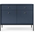 Komoda Mono II 104 cm se zásuvkami modrá/černá