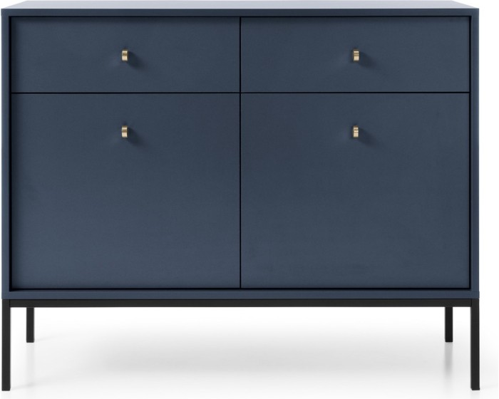 Komoda Mono II 104 cm se zásuvkami modrá/černá