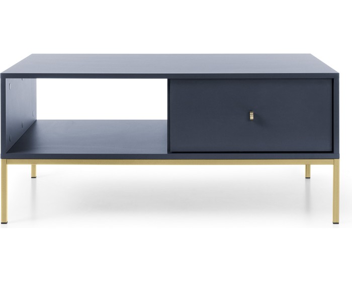 Konferenční stolek Mono II 104 cm modrý/zlatý