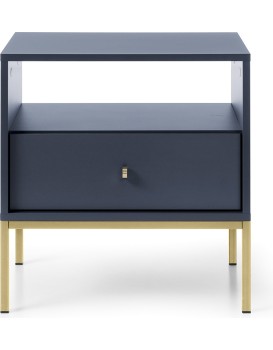 Noční stolek Mono II 54 cm modrý/zlatý