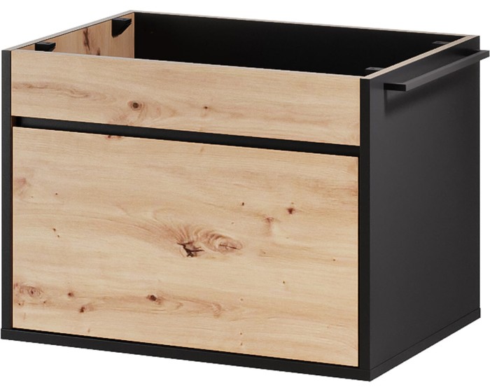 Závěsná skříňka pod umyvadlo Mossa 56 60 cm dub Artisan/černá