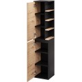 Vysoká koupelnová skříňka Mossa 70 35 cm levá dub Artisan/černá