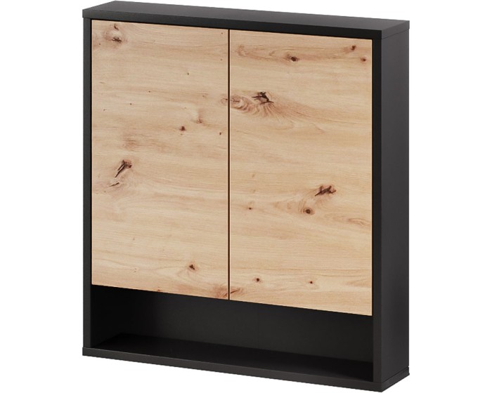 Závěsná horní koupelnová skříňka Mossa 72 60 cm dub Artisan/černá