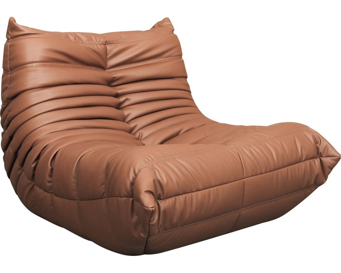 Designové křeslo Nua ekokůže hnědé