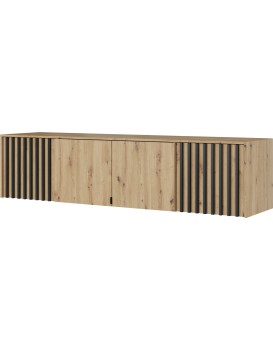 Nástavec na skříň Nelly 206 cm dub artisan/černý